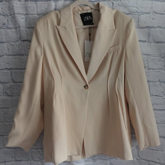 NWT Zara Cream Jacket Blazer - Picture 3 of 13